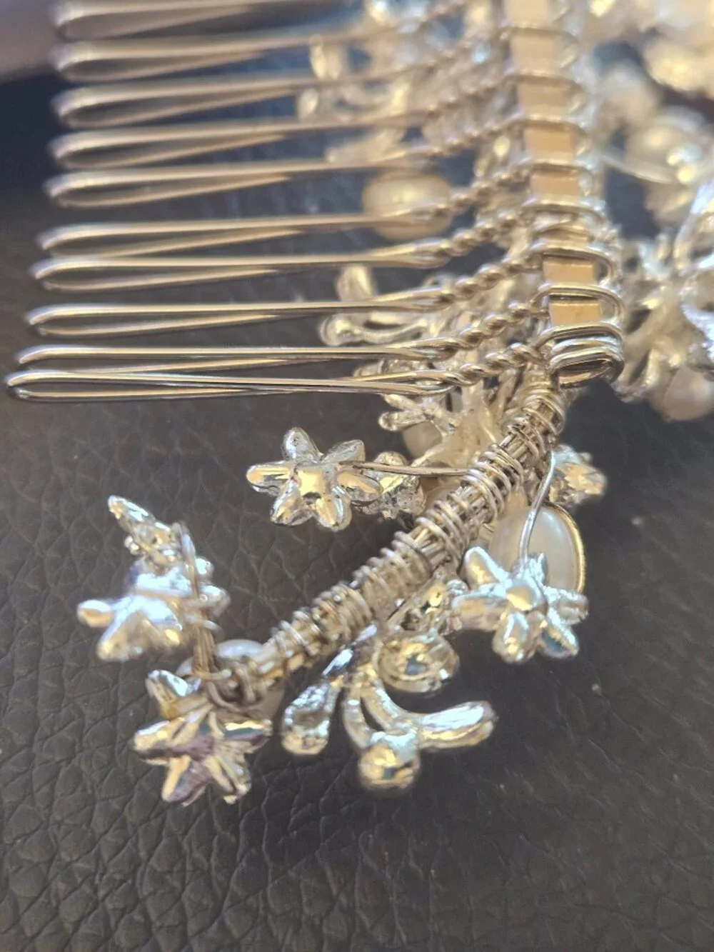 HAIR COMB, FLORAL SPRAY DESIGN FOR WEDDINGS, FORMALS. HANDMADE ONE OF A KIND!